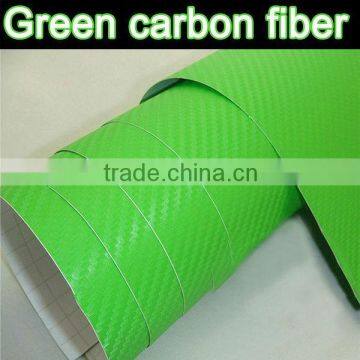 3D carbon fiber sticker with air free bubbles Apple green