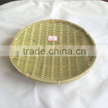 Green bamboo fruit basket