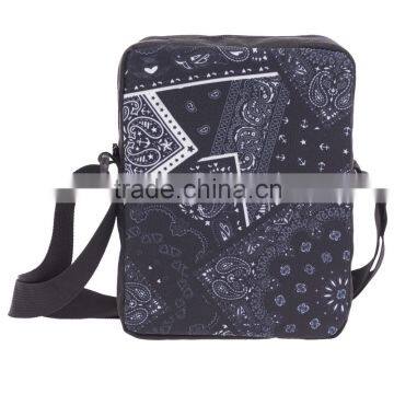 High Quality Full Printed Bandana Black Custom Leisure Shoulder Bag