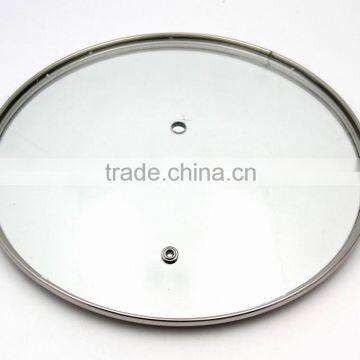 Hot-sale 24 cm Thickness 4mm Cooking Glass Pot Lid & Stainless Steel Glass Cover photo-2