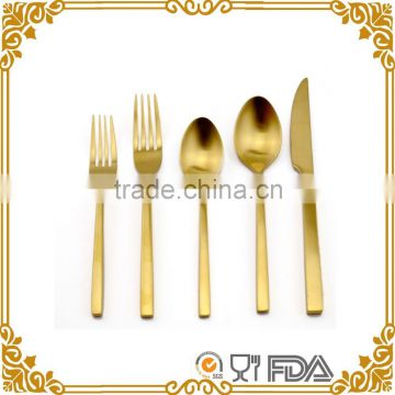 gold matt durable flatware set