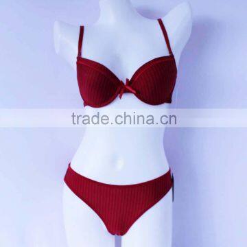 2016 New Design Ladies Underwear Sexy Cotton Bra and Panties