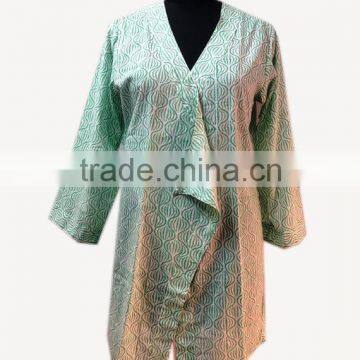 Designer Cotton Girls Sexy Top Hand Block Printed Stylish Women Kaftan Dress Summer Wear Beach Wear Summer Tunic Shrug Style Top