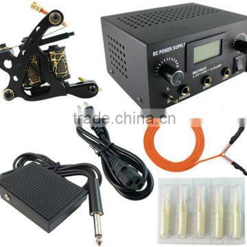 PS104010 tattoo kit with black tattoo machine and tattoo power supply