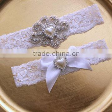 Heart Rhinestone Wedding Garter Set,Brooch Garter,Wedding Toss Prom Garter