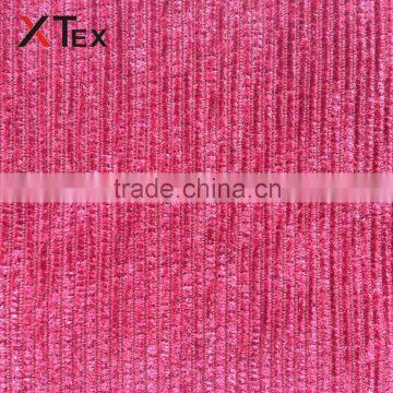 100% polyester striped pattern chenille fabrics with brushed pille for sofa upholstery