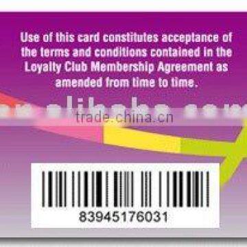 Plastic Barcode Card