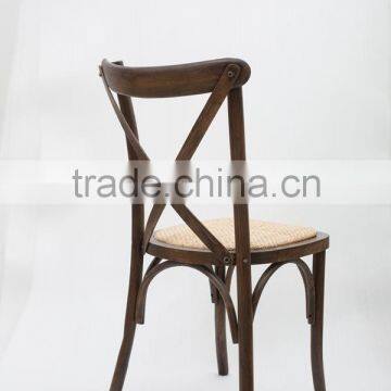 Best seller stackable wooden Cross back chair for wedding and banquet