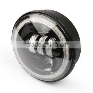 Flashing 50W 5.75 Inch Motorcycle Projector LED Headlight Angle Eye DRL Flashing Halo 5 3/4" Head Lamp for Harley Davidso-n photo-2