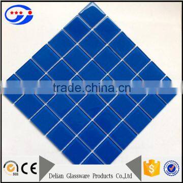 blue glass swimming pool tile