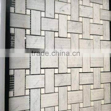 White Carrara marble mosaic tile stone