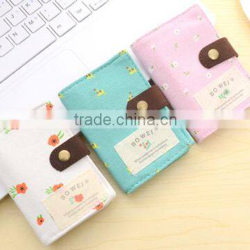 Multifunctional flowers printing ID card holder with snap closure made in China