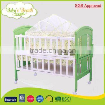 WBC-24 SGS approved multi-functional luxury wooden attachable baby cot bed                        
                                                Quality Choice