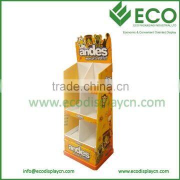 Corrugated Cardboard Retail Floor Lantem Display Stand With Shelf photo-1