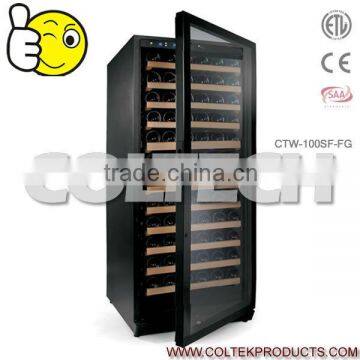 122 Bottles single zone glass door cooler