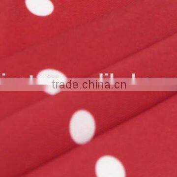White Dot on Red Plain Pattern Polyester Spandex Ripstop Fabric photo-5