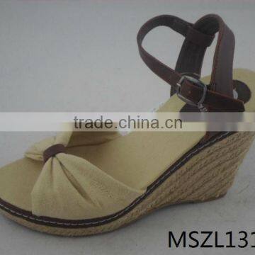 Wholesale high heel wedges canvas shoes for ladies