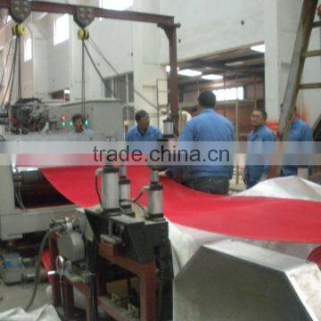 PVC hexagonal hollow antiskid floor mat production line and technology