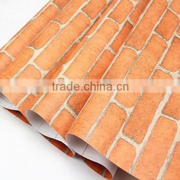 Self adhesive wallpaper red brick graphic pattern