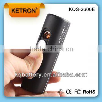 2014 new design cigarette lighter 2600mAh waterproof power bank