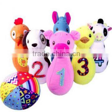 baby plush mini bowling toy plush animal bowling set toys ICTI audited CE/EN71 standard soft plush toy