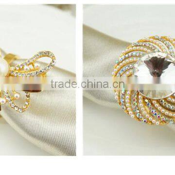 Alloy Cheap Napkin Ring for Wedding Decoration Bulk Wholesale Silver Crystal Pearl Customize photo-5