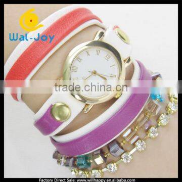 made in China fashion colorful high popularity cheap ladies bracelet watch(WJ-2287)