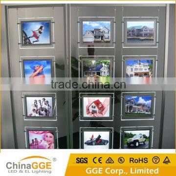 Slim Indoor Wall Hanging Backlit Crystal Advertising Light Box Window Display Real Estate Light Pockets photo-5
