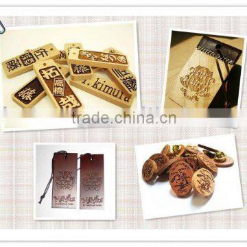 wooden clothing tag