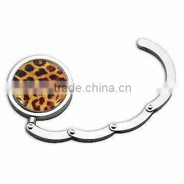 foldable purse hanger with leather leopard prints , Various Designs and Sizes are Available,OEM&ODM service factory