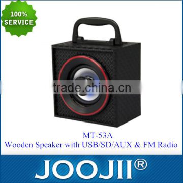 Wooden USD SD FM radio portable speaker