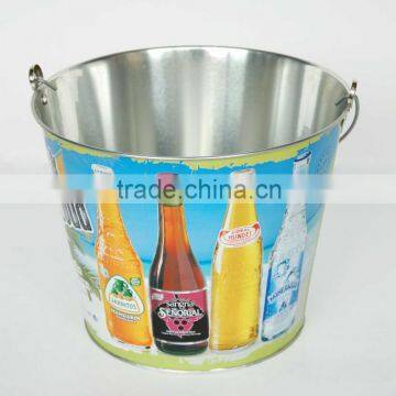 Metal Tin Ice Bucket, Customized Printing Ways Available