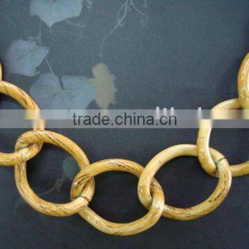 4mm Thickness big curb chain yellow color 31.1*24.8mm