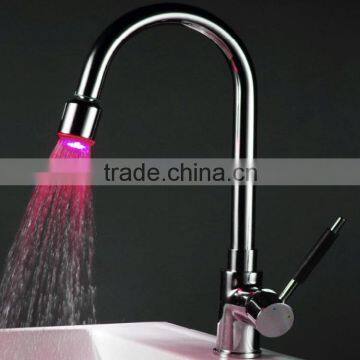 Brass Temperataure Led Pull Out Kitchen Faucet photo-4