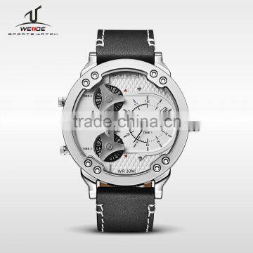 2015 Top New Style Sports Man Wrist Genuine Leather Quartz Watches WEIDE With Date  Express Watches Men