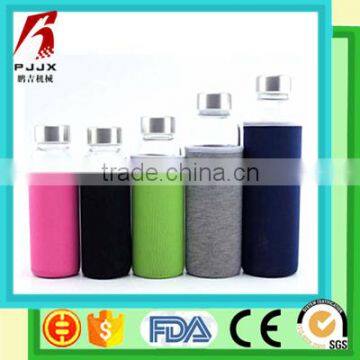 wholesale heat resist coat BPA Free sports glass water bottle