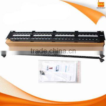 Unshielded Rackmounted RJ45 48 Port UTP Cat 6e Ethernet Patch Panel