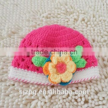 cute flower crochet pattern baby cotton hat handmade crochet baby girl beanie hat wholesales