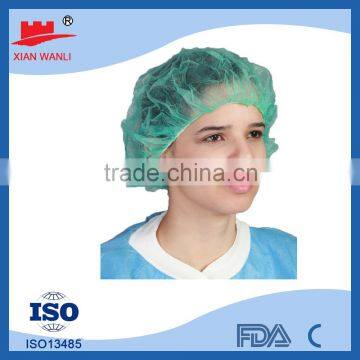 High quality disposable nonwoven colorful bouffant hair surgical caps