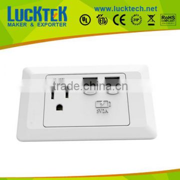 USB wall socket mounted, with American power Socket outlet wall plate socket,wall mount power