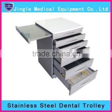 Stainless steel medical trolley with 5 drawers