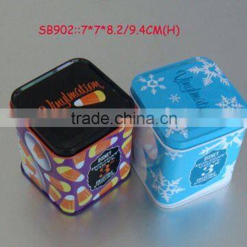 Square samll metal candy tin box