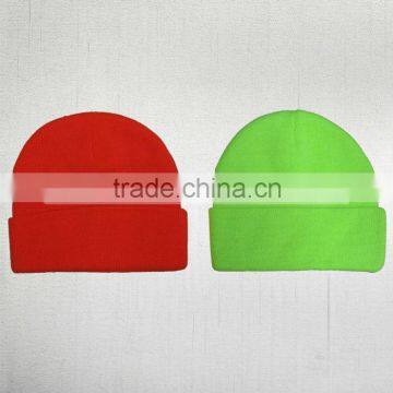 High visibility knitted hat