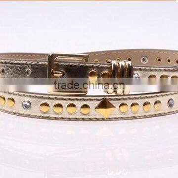Fashion Lexus Ladies Nad Women Golden Viret Diamante Needle Buckle Slim Waist Beltf or Casual Garment photo-2