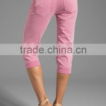 Pink Lady Cropped Jeans for Women Oem Jeans Cropped Denim Pants JXQ207 photo-3