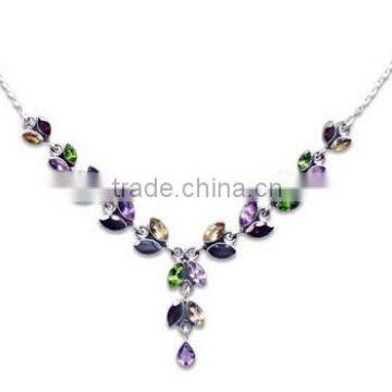 Designer jewelry wholesale Multi Gemstone 925 Sterling Silver Necklaces