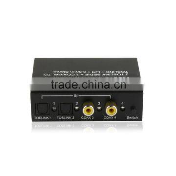 3.5mm Audio Switch Converter optical toslink RCA switch Audio video Switch coaxial 2.1/5.1CH with R/L