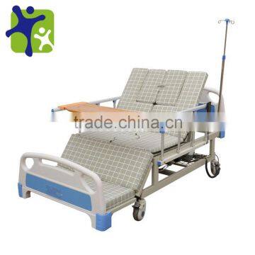 Hospital nursing bed with ABS headboard,thick drip stand and Wash basin