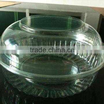 high quality transparent round salad box with lid/disposable round hat salad box with lid