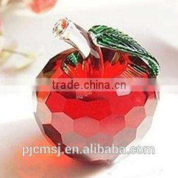 cheap crystal glass apple for wedding party home christmas decoration souvenir gifts